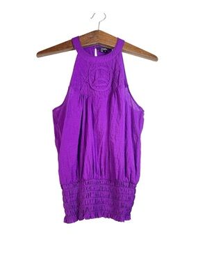 XOXO Purple Halter Cut Out Tank Top Size L Y2K